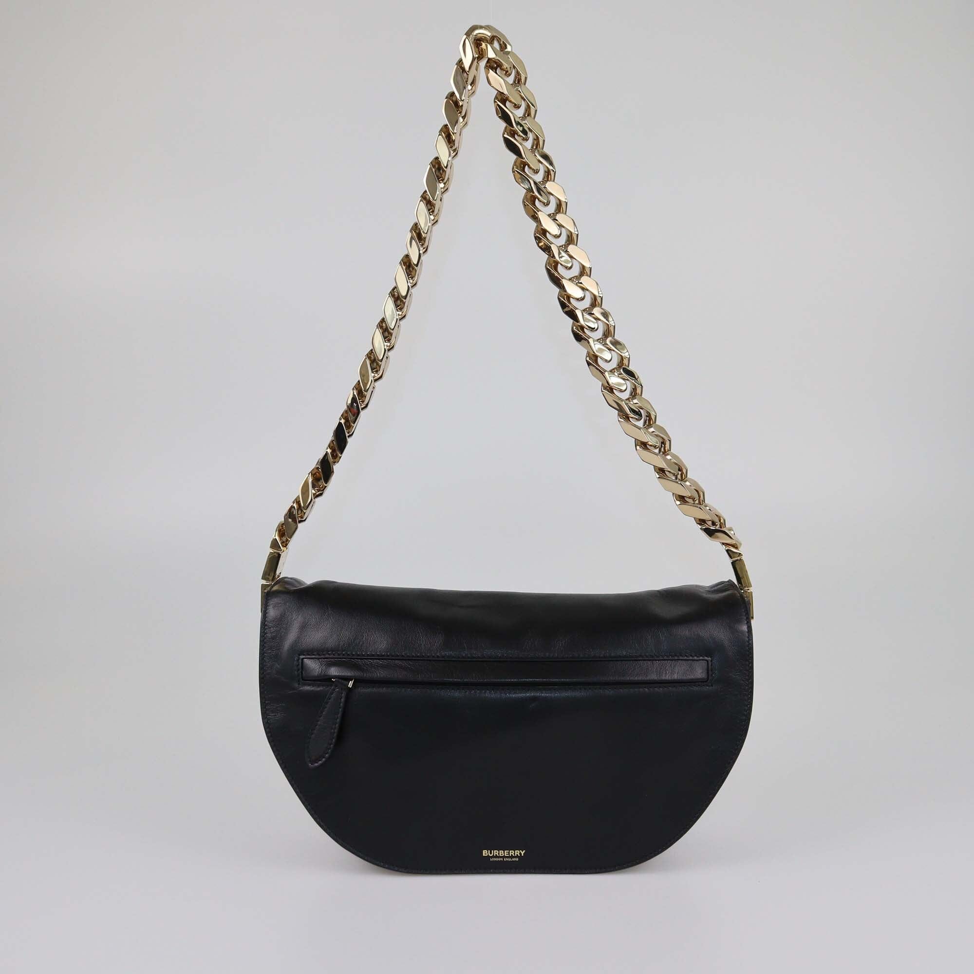 Burberry Black Medium Olympia Chain Shoulder Bag Womens Burberry 