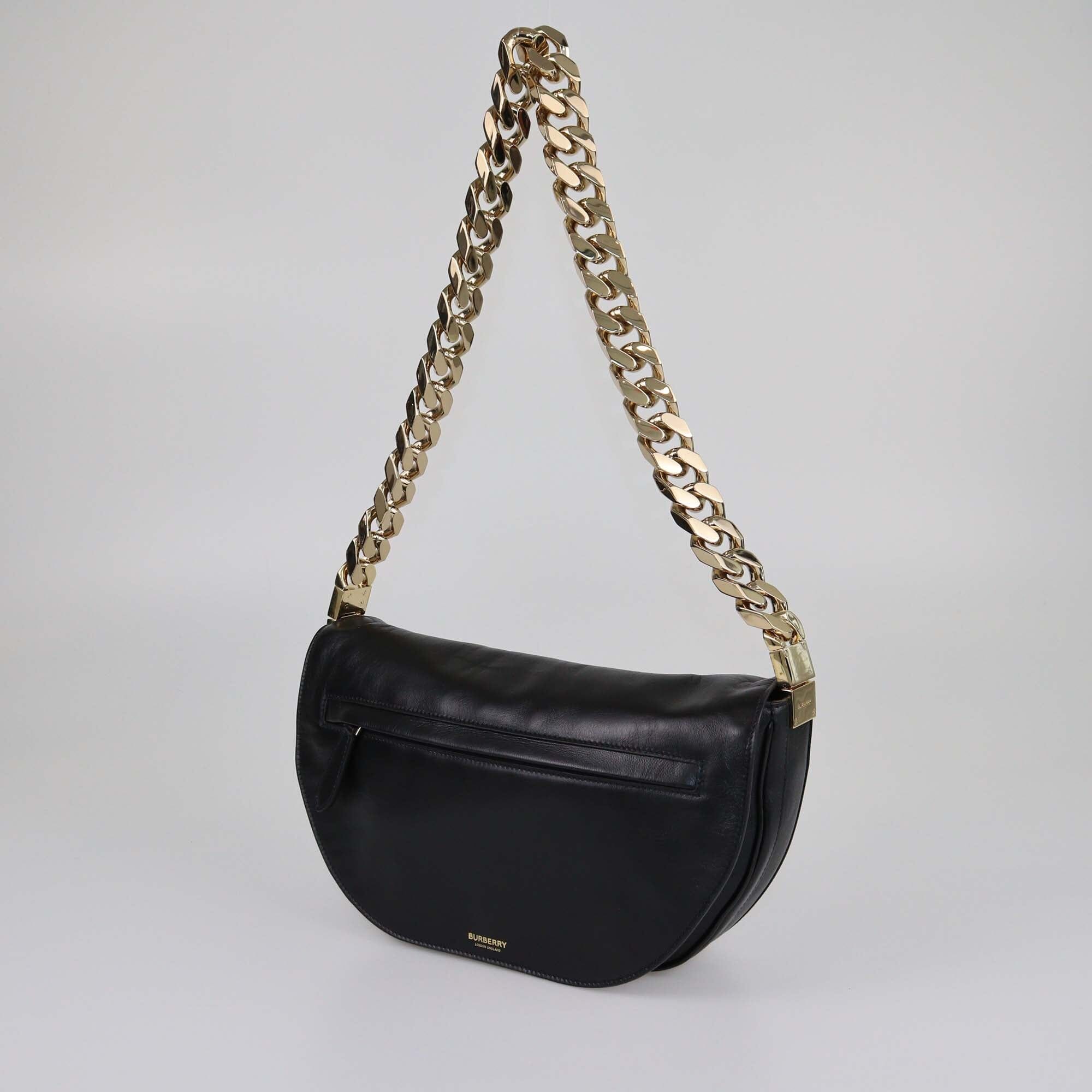 Burberry Black Medium Olympia Chain Shoulder Bag Womens Burberry 