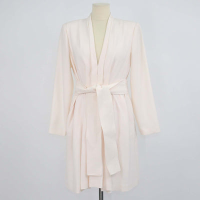 A.L.C. Light Pink Blend Polyester Long Sleeve Waist Tie Mini Dress