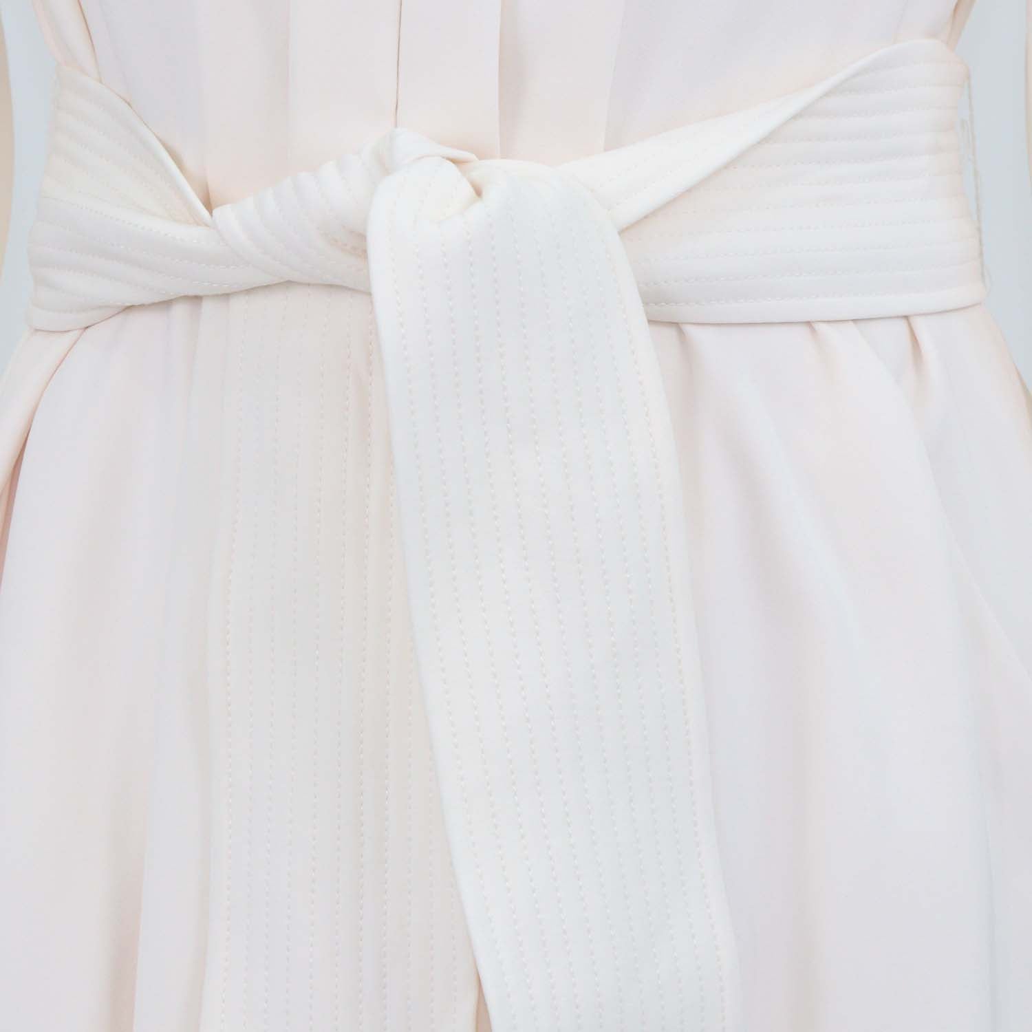 A.L.C. Light Pink Blend Polyester Long Sleeve Waist Tie Mini Dress