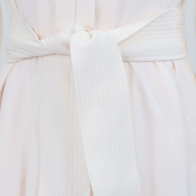 A.L.C. Light Pink Blend Polyester Long Sleeve Waist Tie Mini Dress