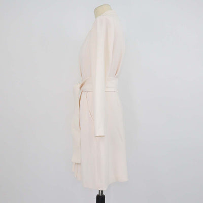 A.L.C. Light Pink Blend Polyester Long Sleeve Waist Tie Mini Dress