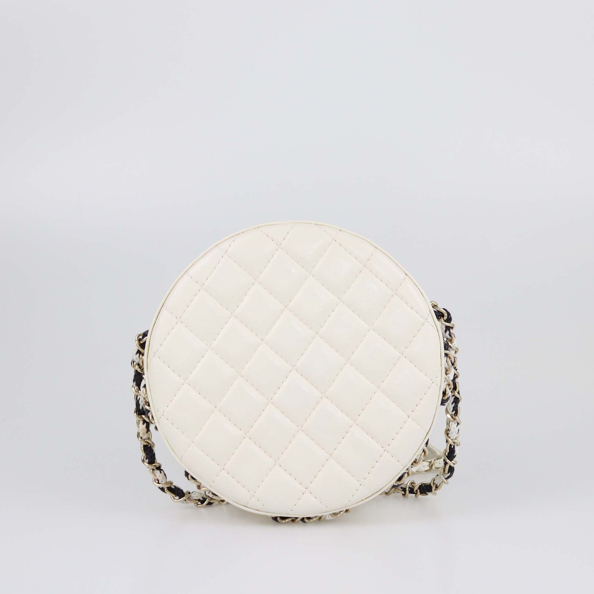 Chanel Offwhite/Black Coco Lifesaver Round Bag Womens Chanel 