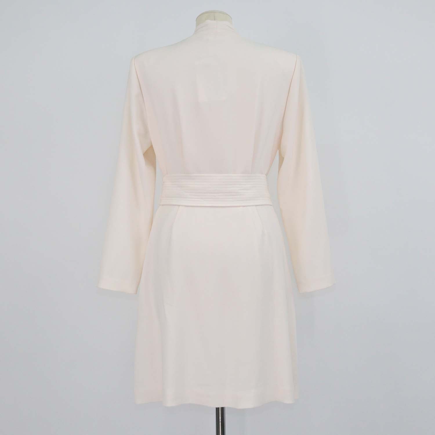 A.L.C. Light Pink Blend Polyester Long Sleeve Waist Tie Mini Dress