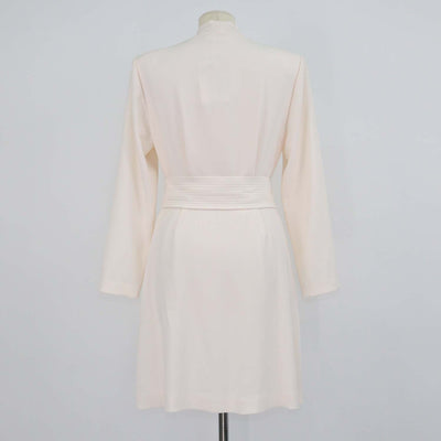 A.L.C. Light Pink Blend Polyester Long Sleeve Waist Tie Mini Dress
