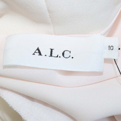 A.L.C. Light Pink Blend Polyester Long Sleeve Waist Tie Mini Dress