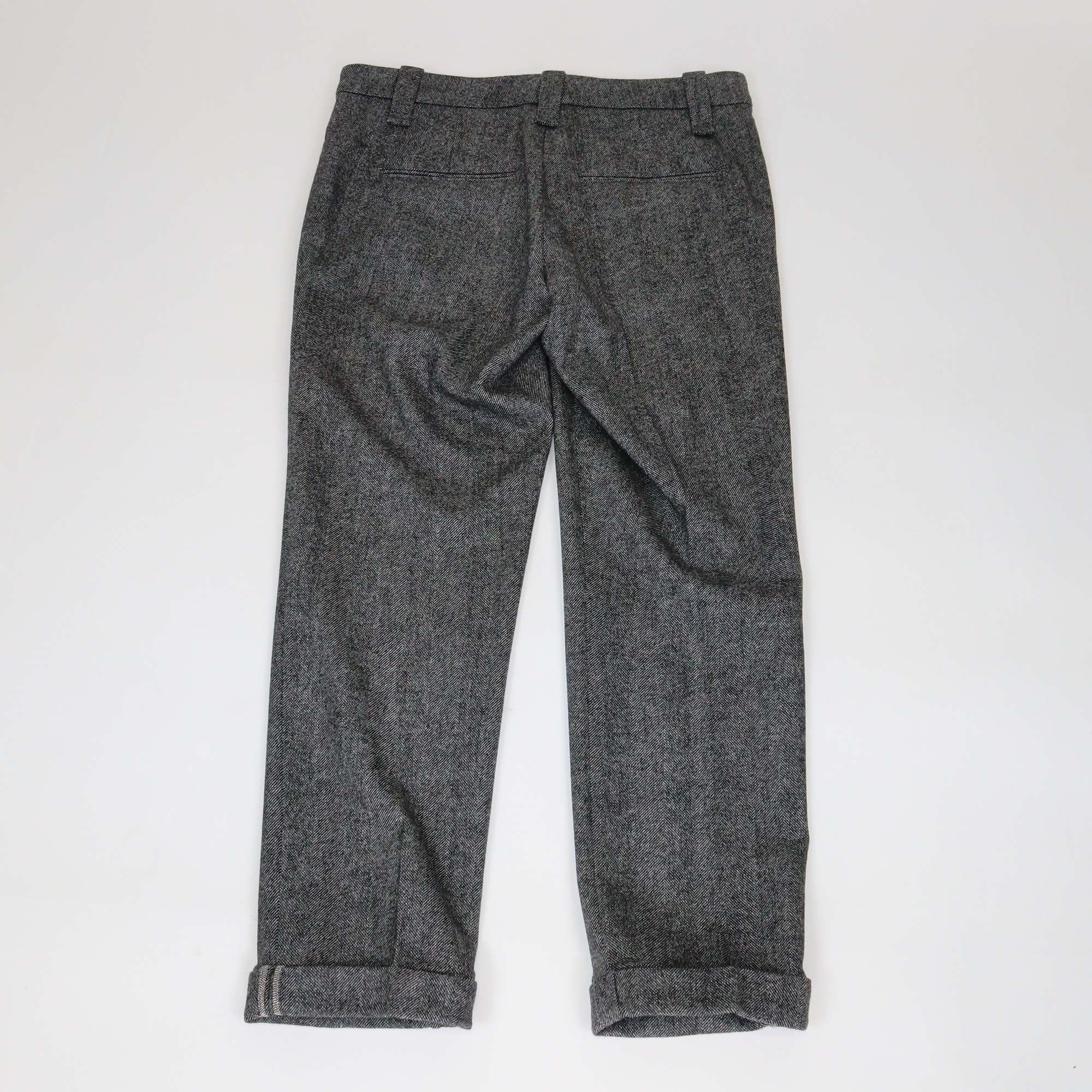 Brunello Cucinelli Grey Wool Cashmere Blend Beaded Formal Fit Trousers