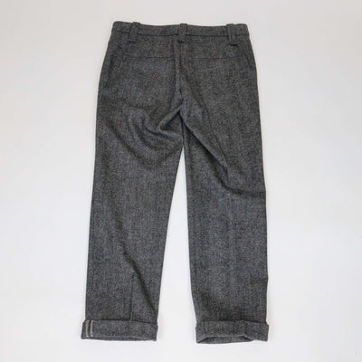 Brunello Cucinelli Grey Wool Cashmere Blend Beaded Formal Fit Trousers