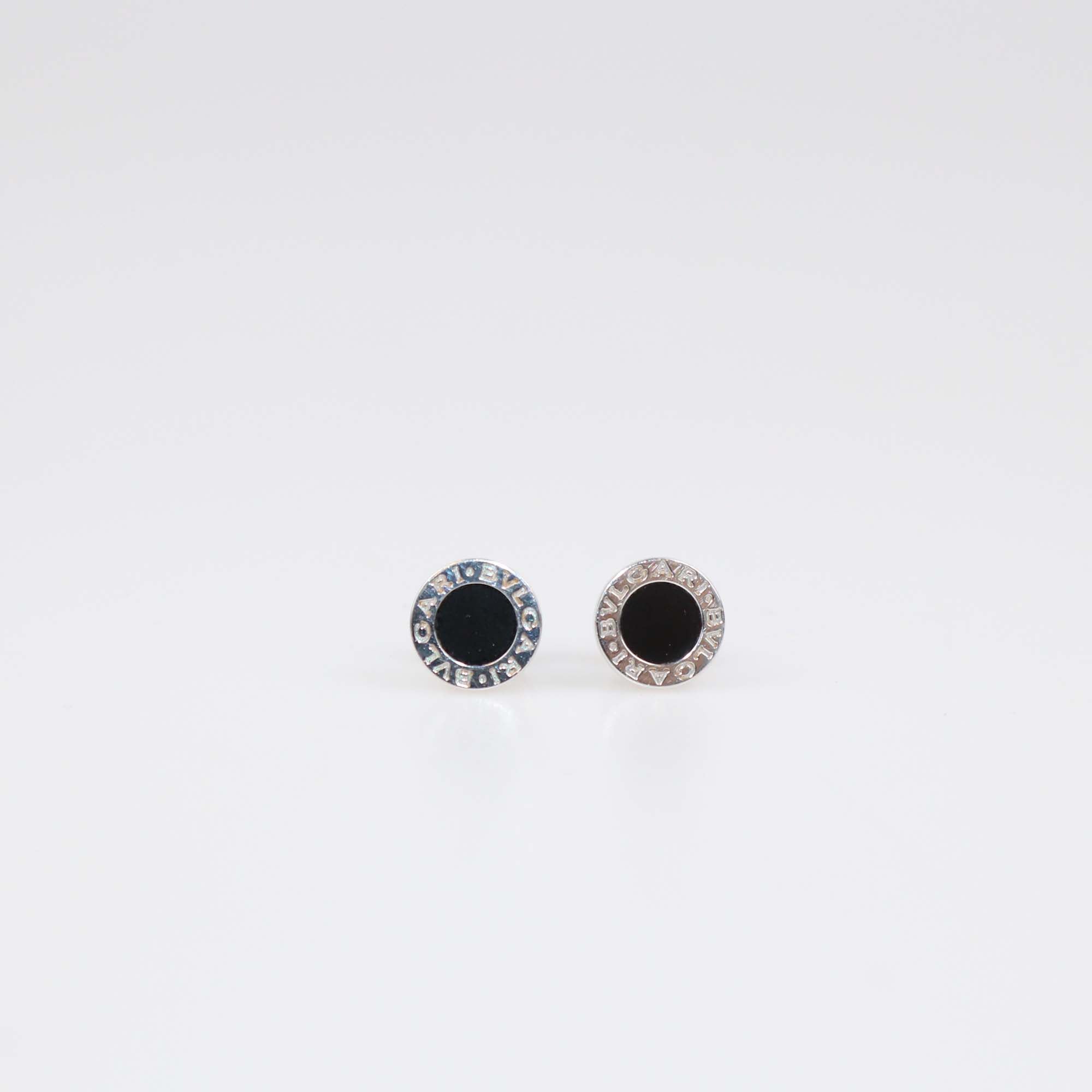 Bvlgari Bvlgari 18K White Gold Onyx Stud Earrings
