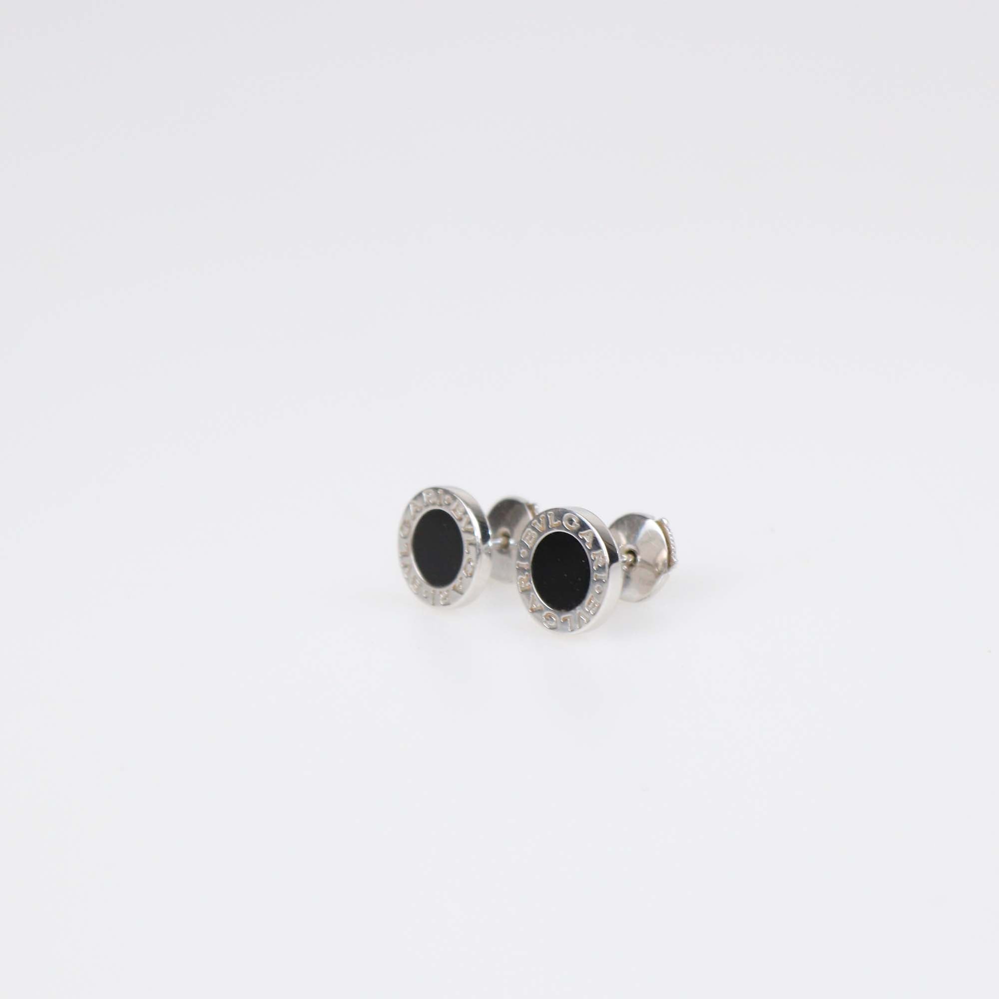 Bvlgari Bvlgari 18K White Gold Onyx Stud Earrings