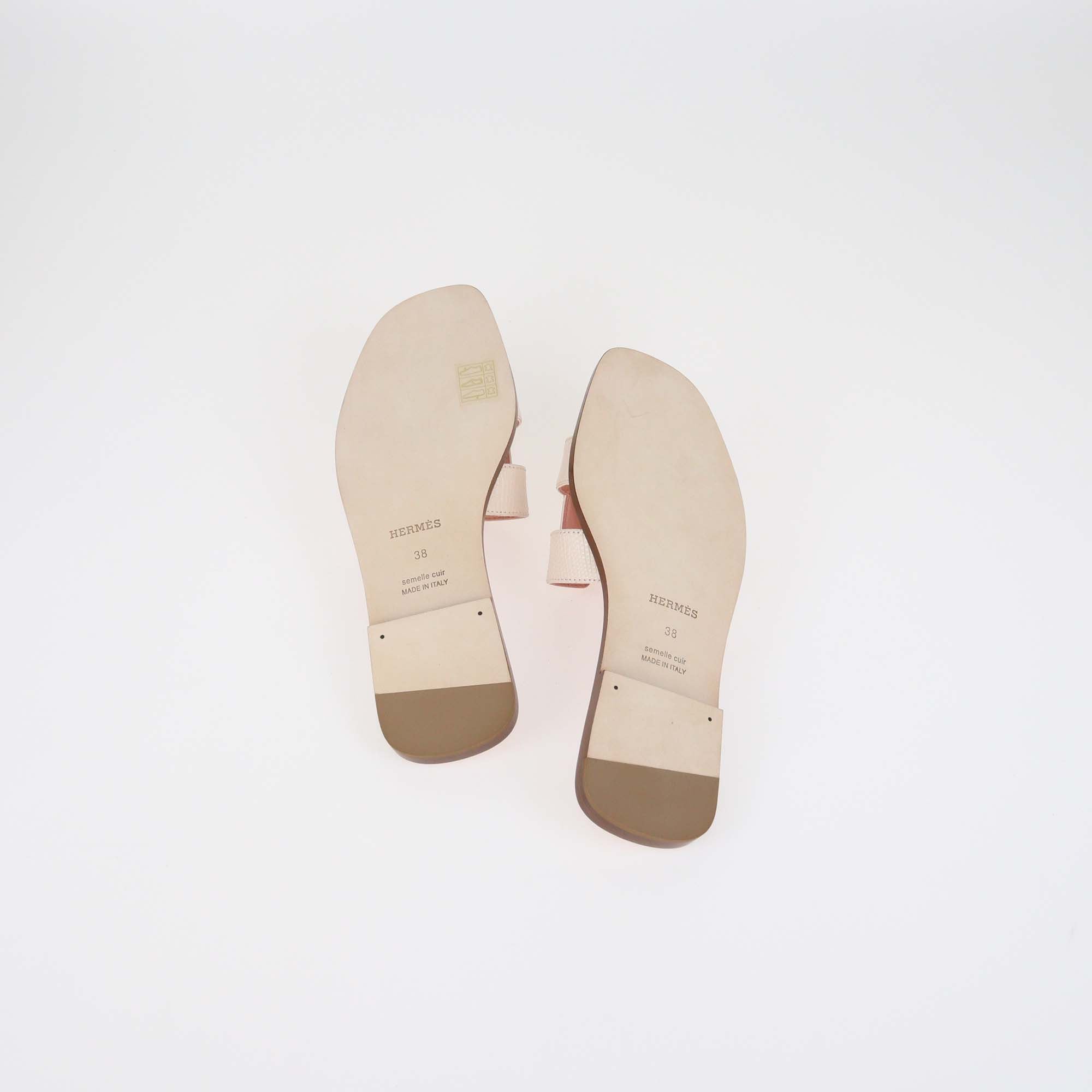 Hermes Bicolor Lizard Oran Sandals