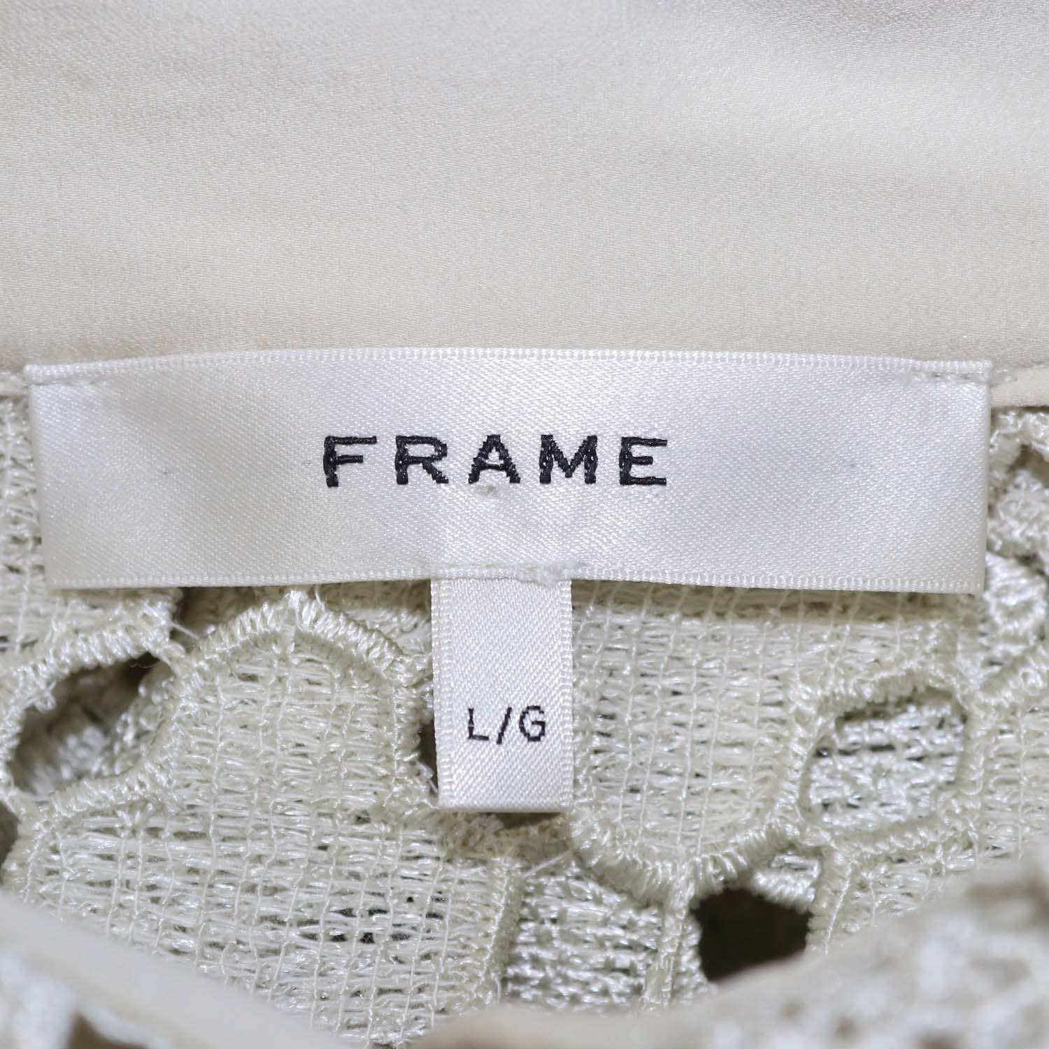 Frame Soft Mint Green Polyester Lace Button-Up Top