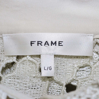 Frame Soft Mint Green Polyester Lace Button-Up Top