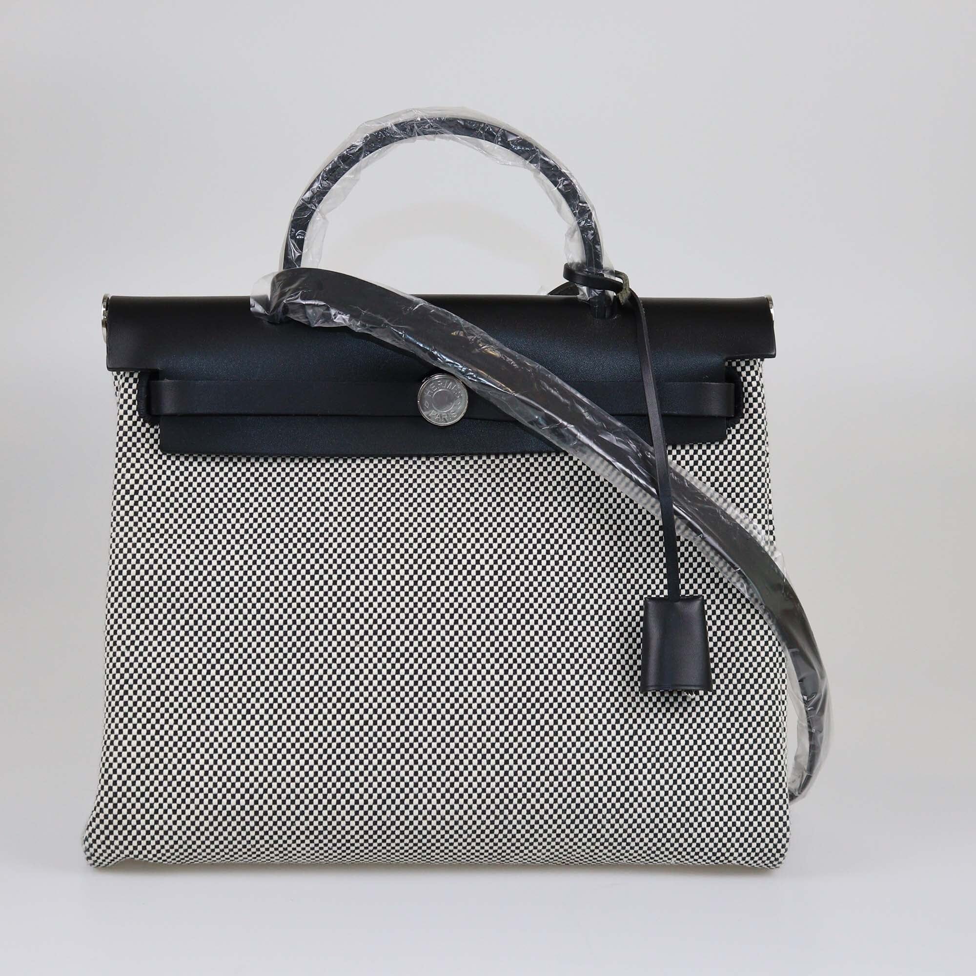 Hermes Noir/Ecru Toile Herbag Zip 31 Bag Bags Hermes 