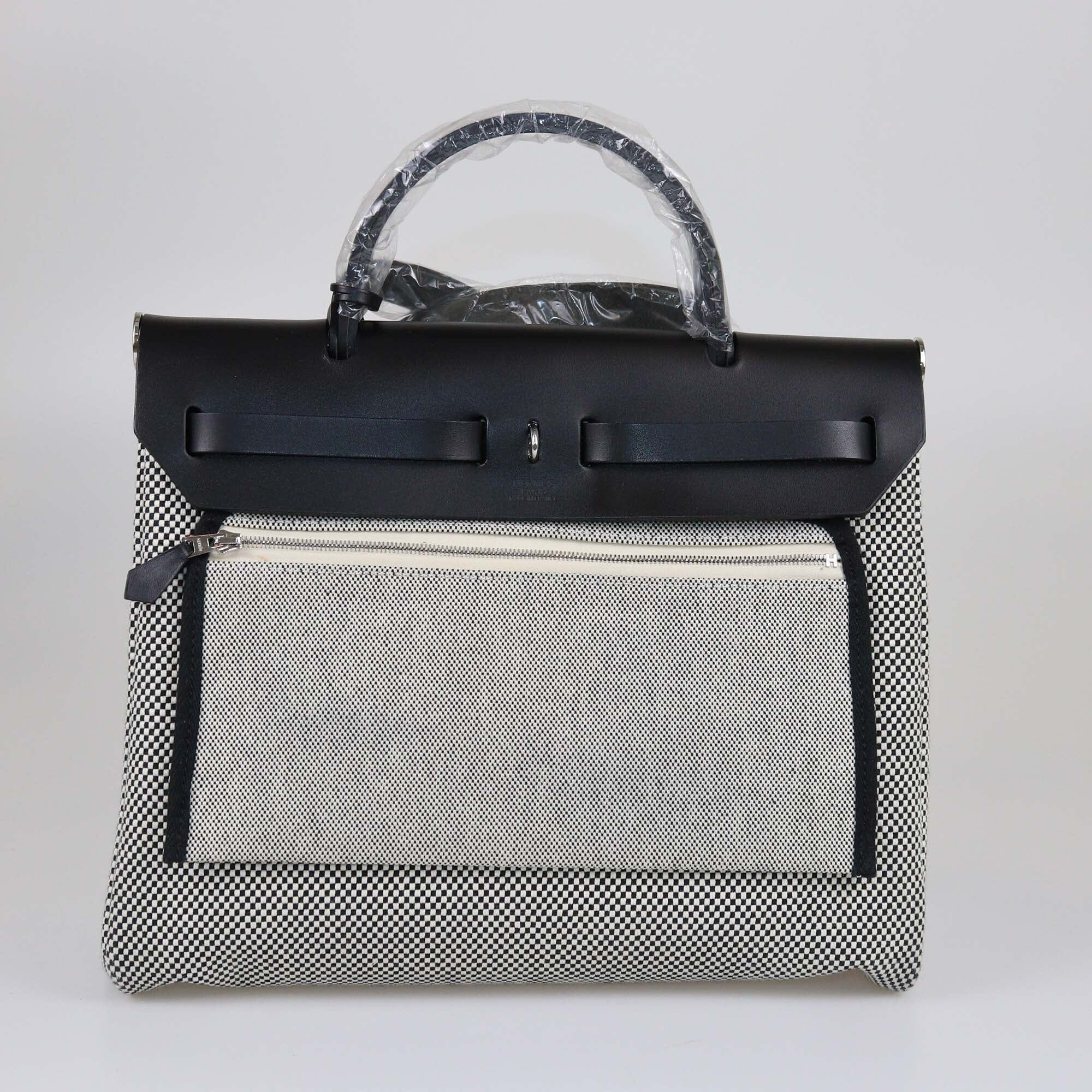 Hermes Noir/Ecru Toile Herbag Zip 31 Bag Bags Hermes 