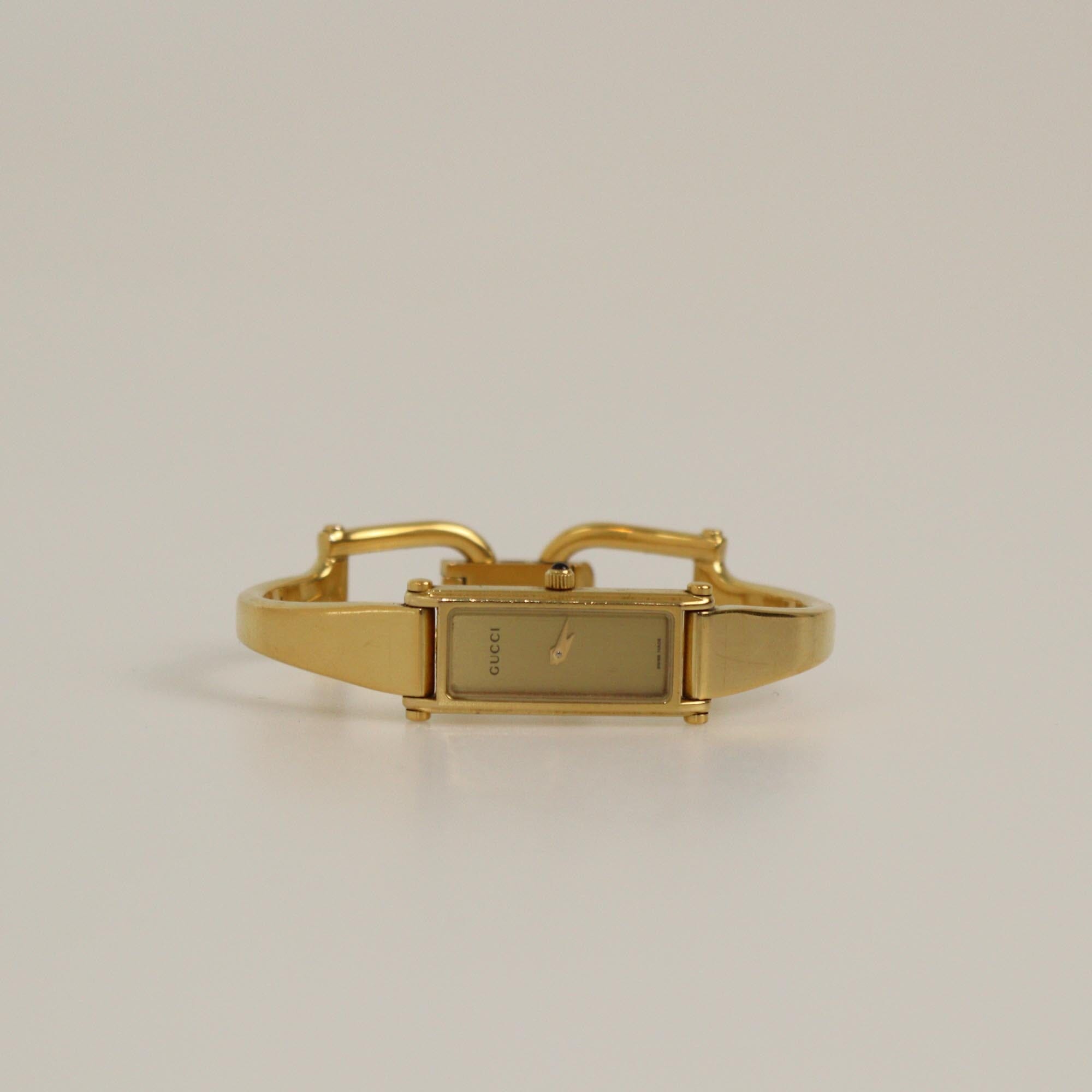 Gucci Champagne Gold Plated Stainless Steel Horsebit 1500L Women's Watch 12.30 mm Womens Gucci 