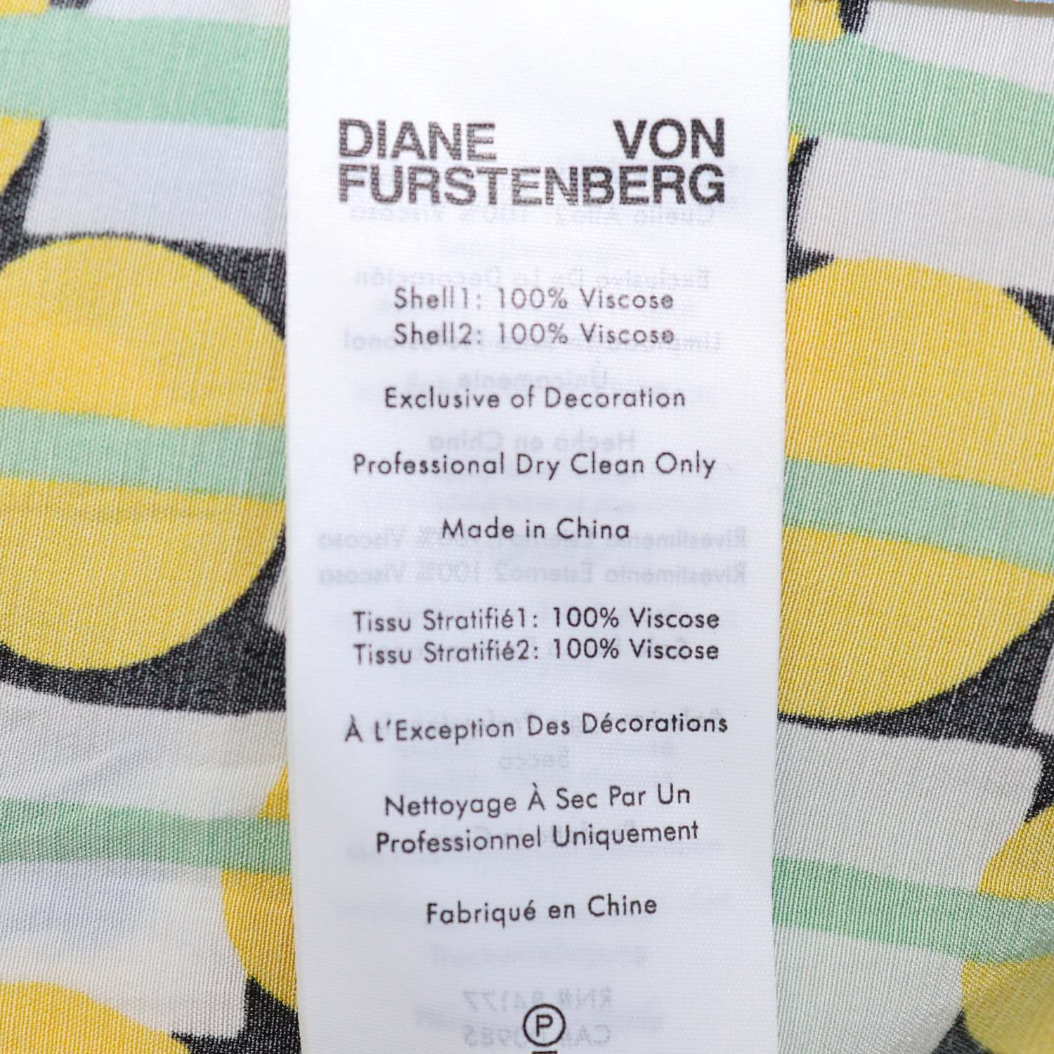 Diane Von Furstenberg Multicolor Viscose Printed Crepe Belted Midi Dress