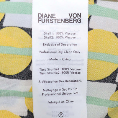 Diane Von Furstenberg Multicolor Viscose Printed Crepe Belted Midi Dress