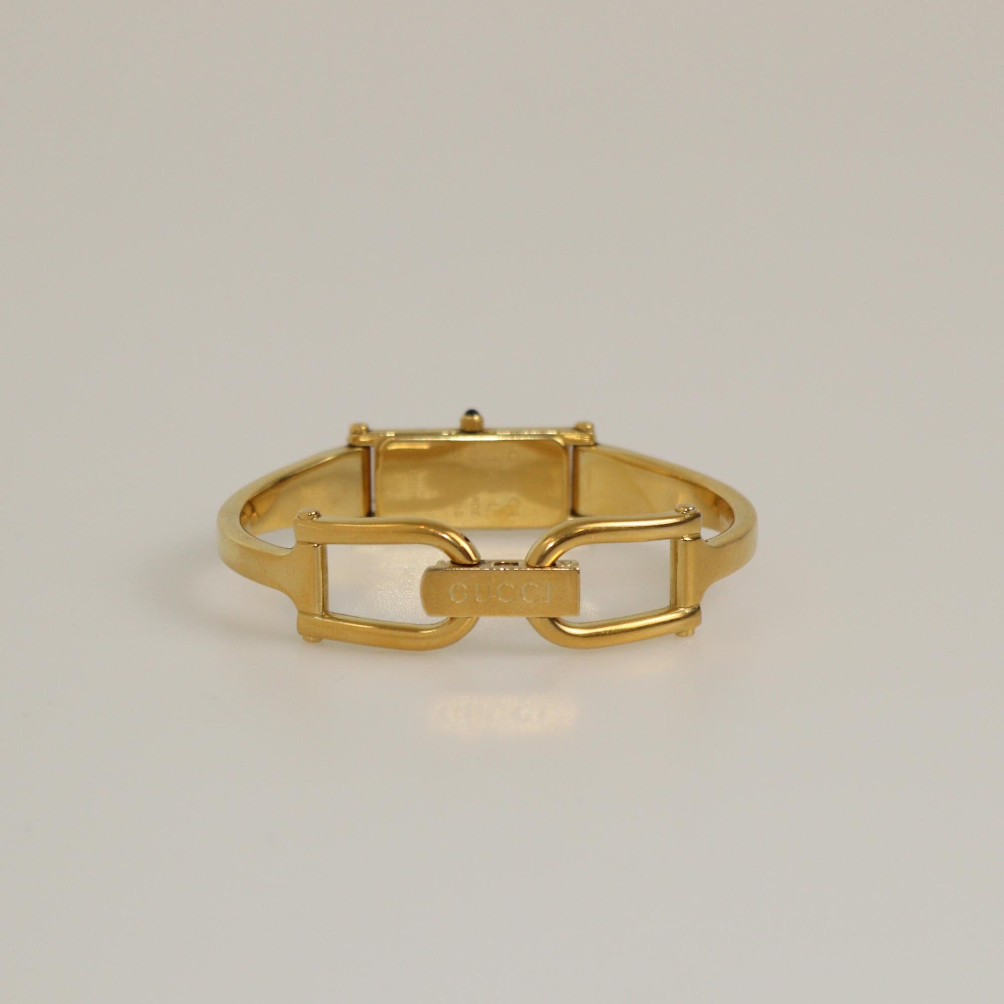 Gucci Champagne Gold Plated Stainless Steel Horsebit 1500L Women's Watch 12.30 mm Womens Gucci 
