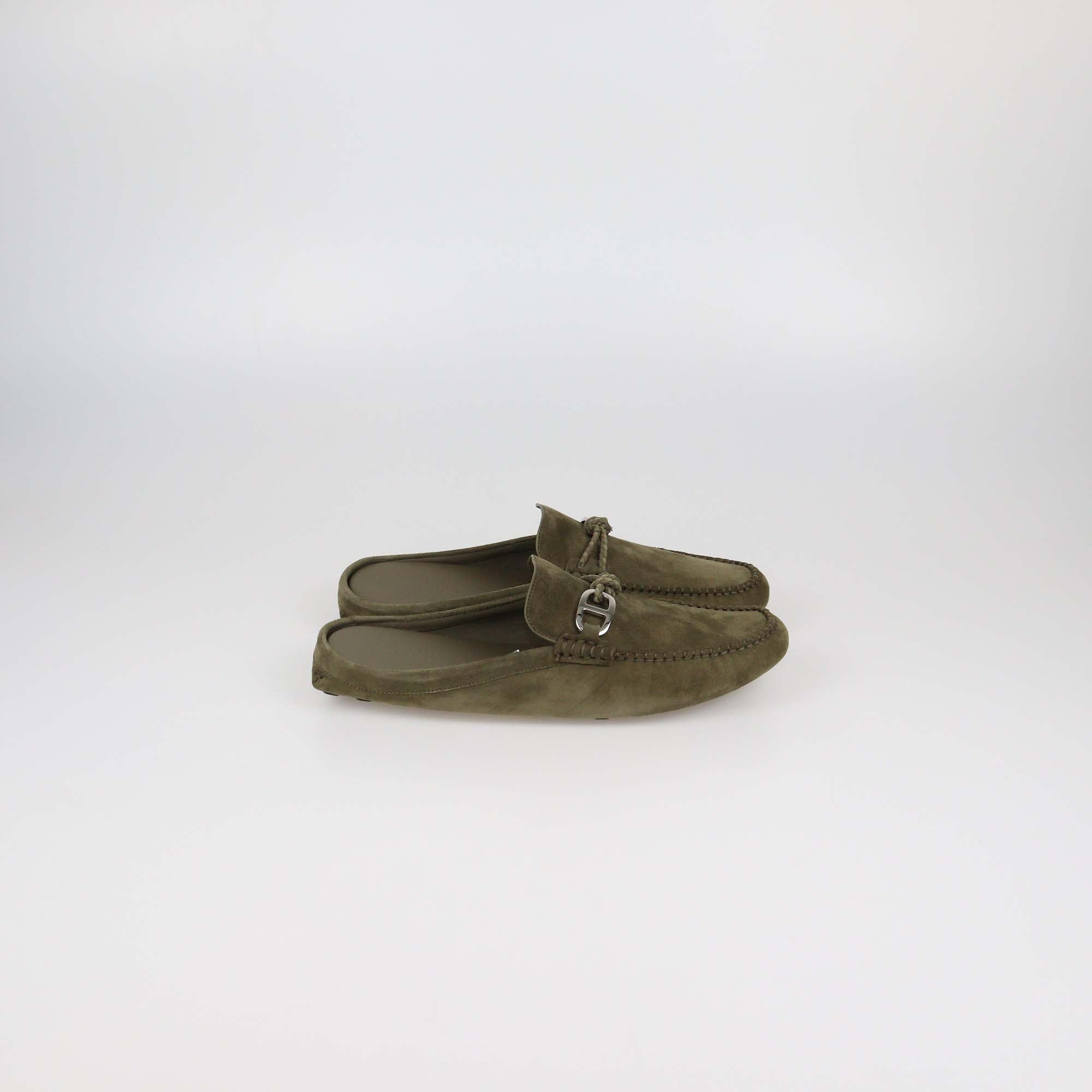 Hermes Vert Toundra Suede Icaro Mules