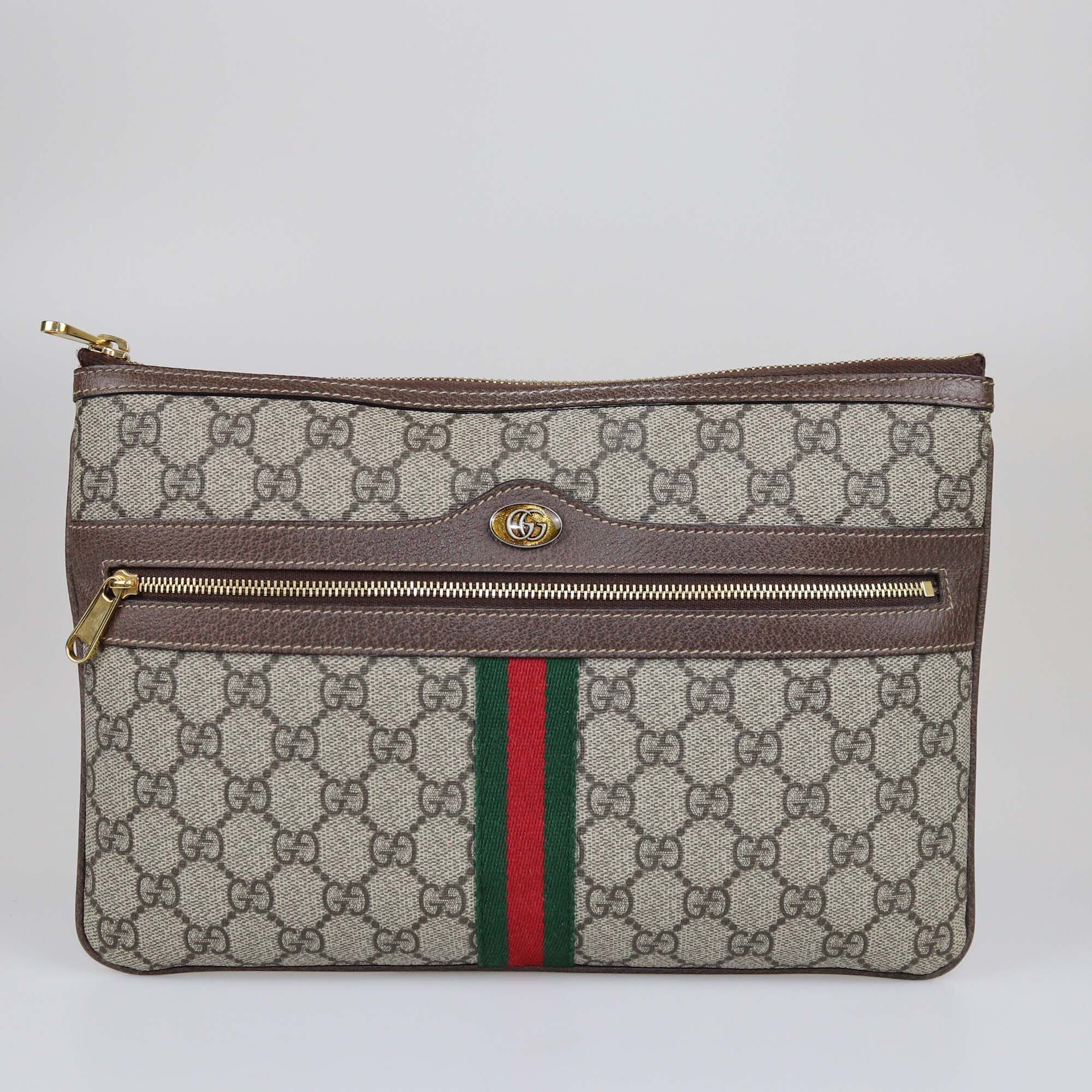 Gucci Beige GG Supreme Ophidia Pouch Accessories Gucci 