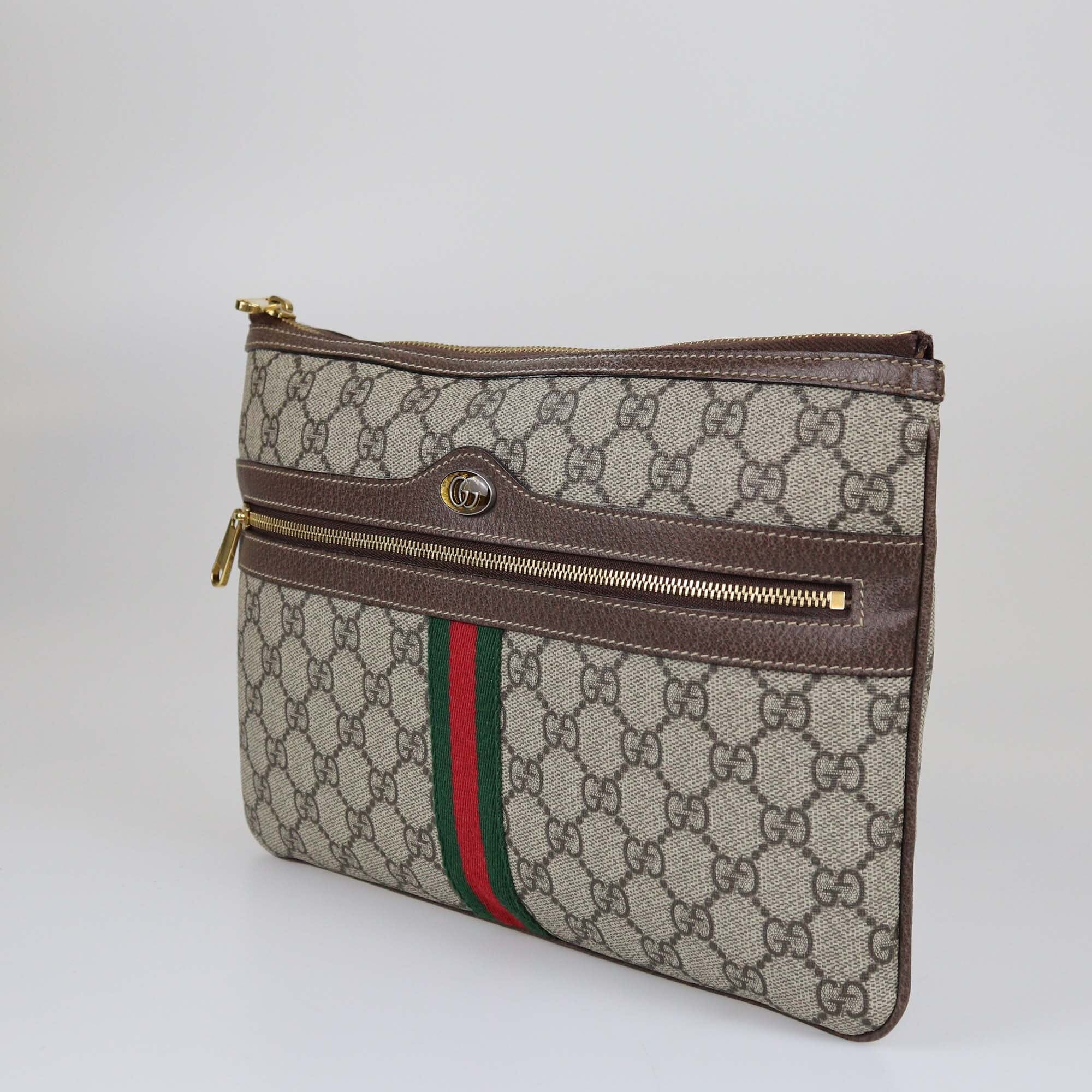 Gucci Beige GG Supreme Ophidia Pouch Accessories Gucci 