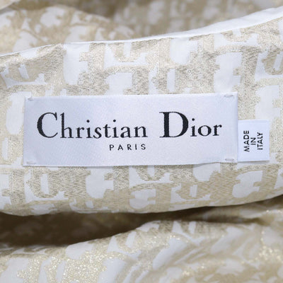 Christian Dior Gold/Ivory Oblique Blend Polyester Hooded Playsuit