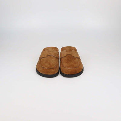 Hermes Brown Suede Go Mules