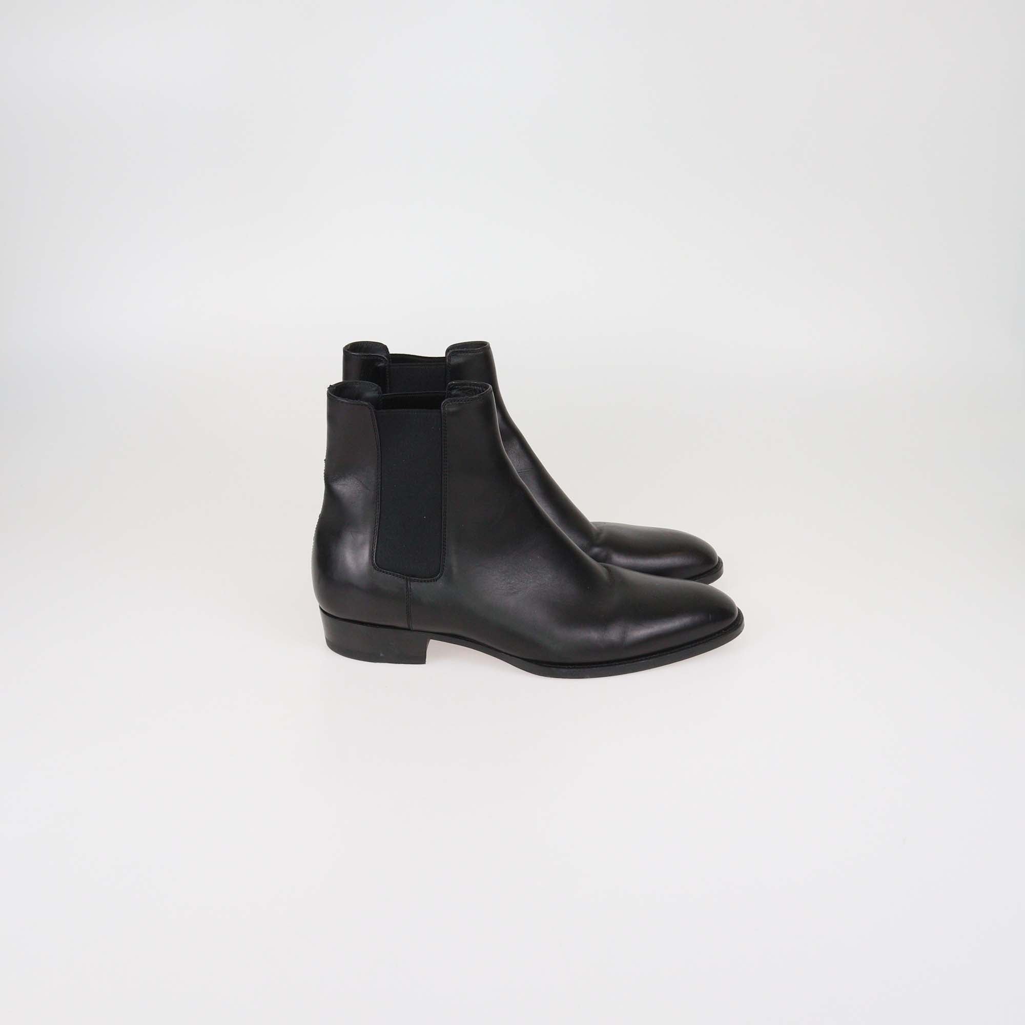 Saint Laurent Black Leather Eddie Chelsea Boots