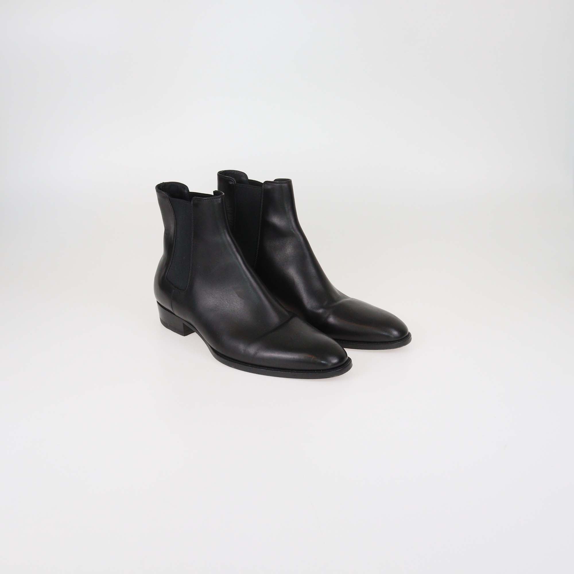 Saint Laurent Black Leather Eddie Chelsea Boots
