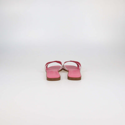 Hermes Rose Porcelaine Suede Oran Sandals