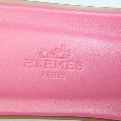 Hermes Rose Porcelaine Suede Oran Sandals