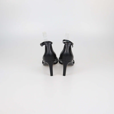 Hermes Black Leather Premiere 70 Sandals