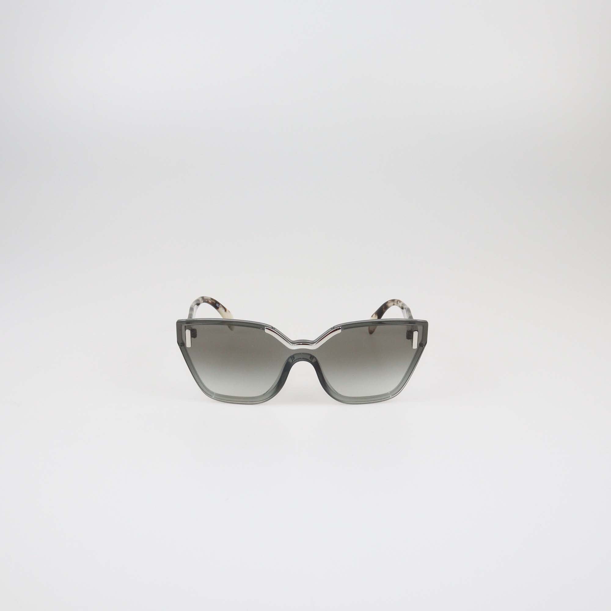 Prada Grey/Brown Gradient Cat Eye Sunglasses Womens Prada 
