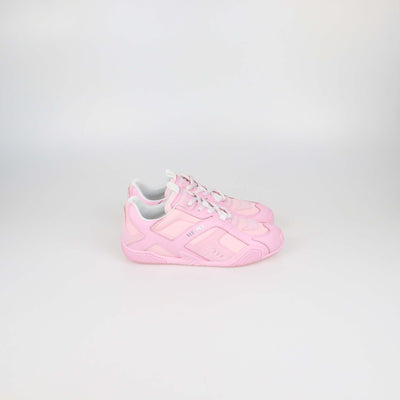 Versace Pink Leather and Nylon Galaxia Low Top Sneakers