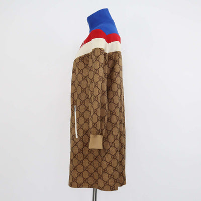 Gucci Multicolor GG Blend Polyester Colorblock Jersey Dress