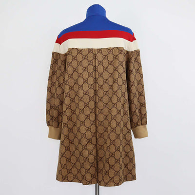 Gucci Multicolor GG Blend Polyester Colorblock Jersey Dress