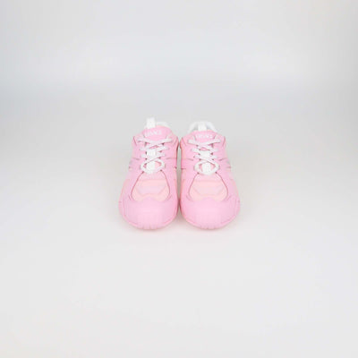 Versace Pink Leather and Nylon Galaxia Low Top Sneakers