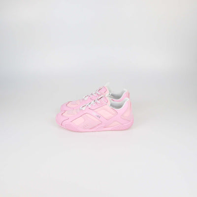 Versace Pink Leather and Nylon Galaxia Low Top Sneakers