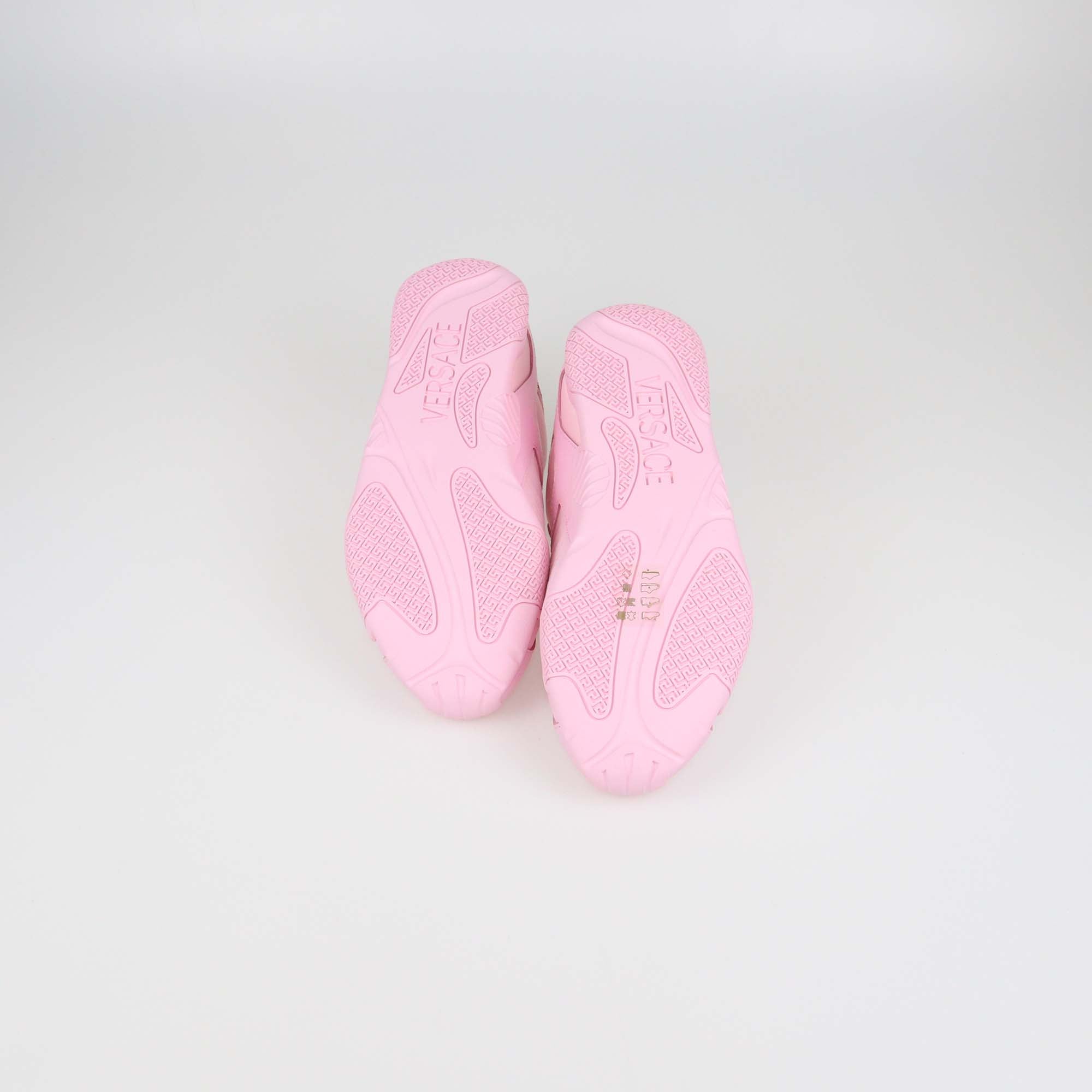 Versace Pink Leather and Nylon Galaxia Low Top Sneakers