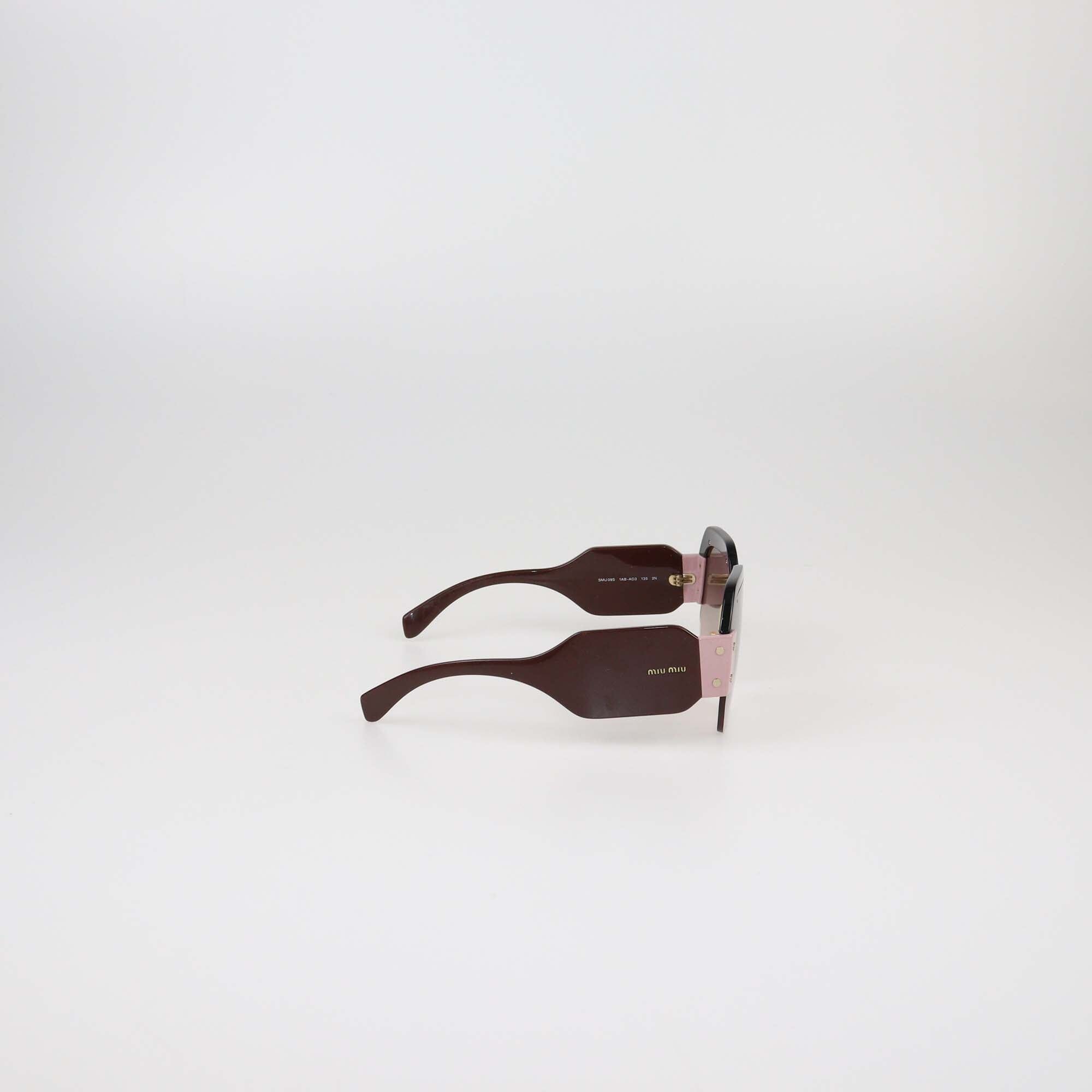 Miu Miu Tricolor/Brown Gradient Oversized Sunglasses Womens Miu Miu 
