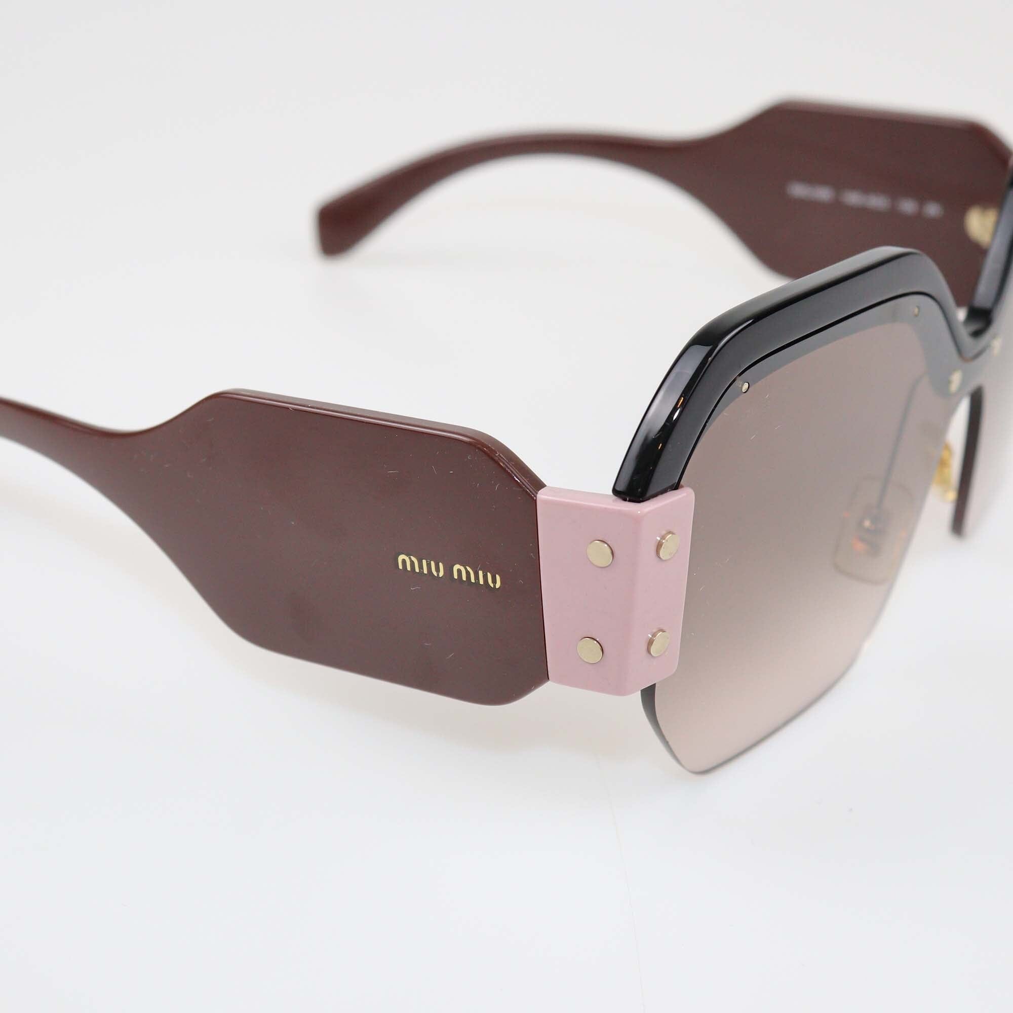 Miu Miu Tricolor/Brown Gradient Oversized Sunglasses Womens Miu Miu 