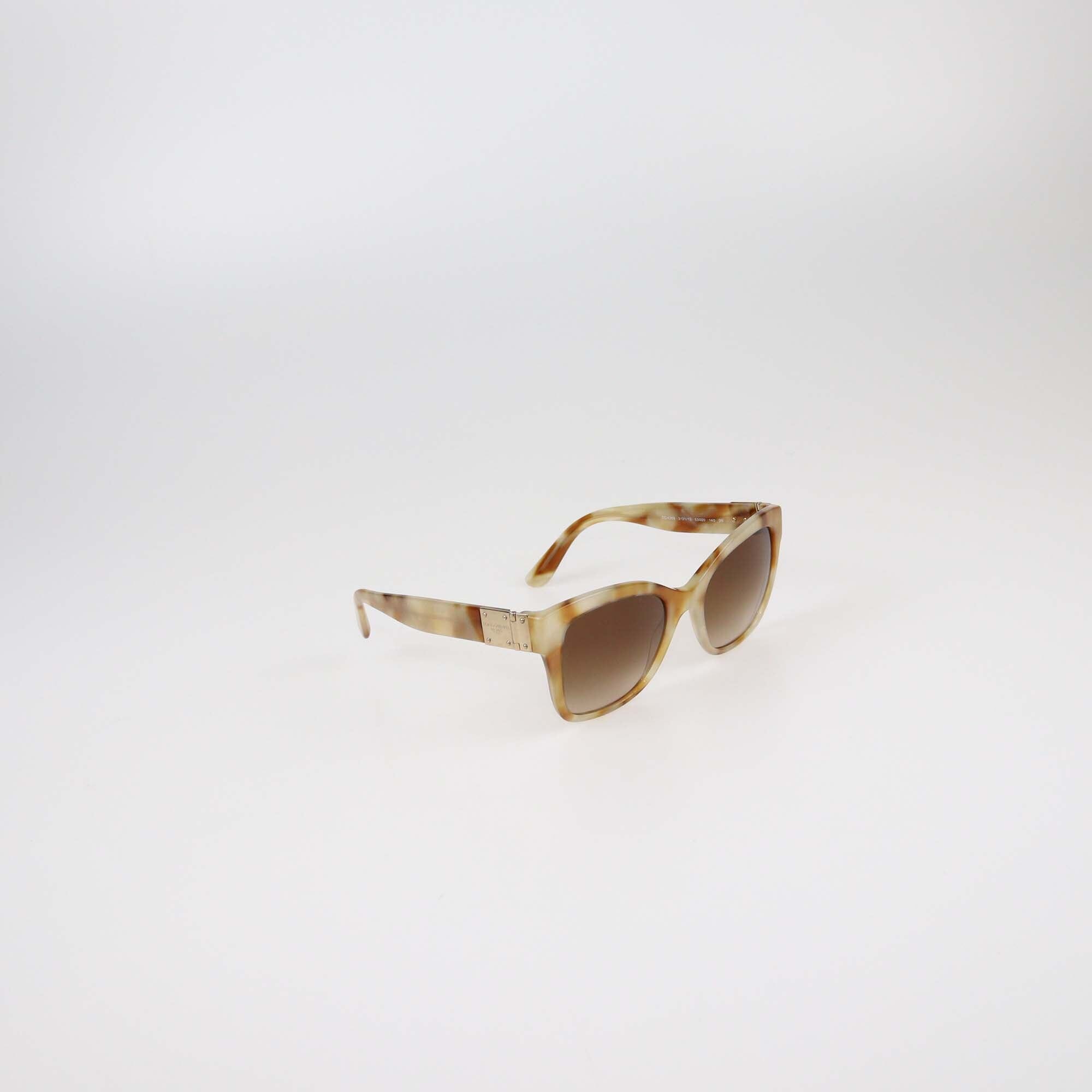 Dolce & Gabbana Beige/Brown Gradient Cat Eye Sunglasses Womens Dolce & Gabbana 