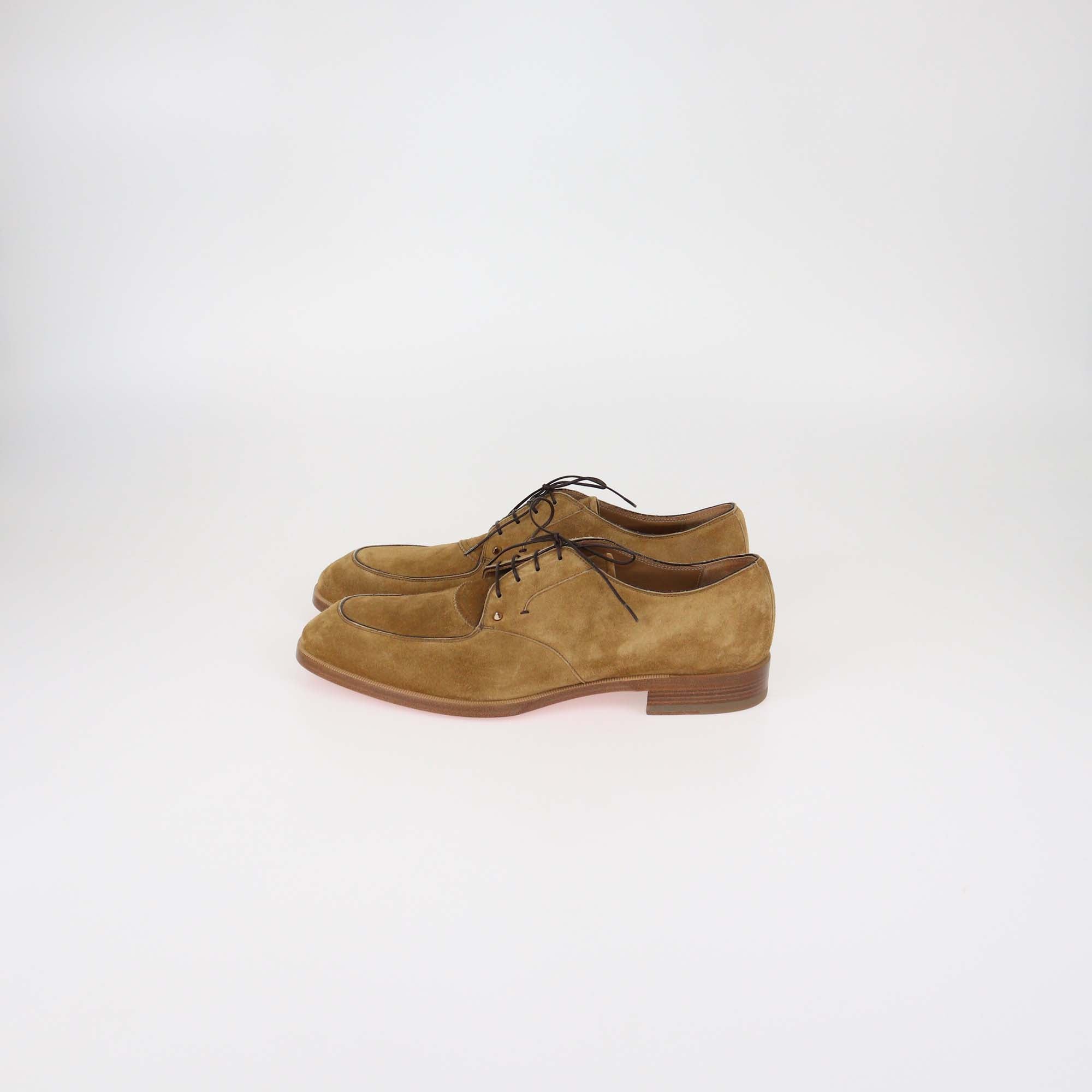 Christian Louboutin Brown Suede Thomas iii Derby Shoes