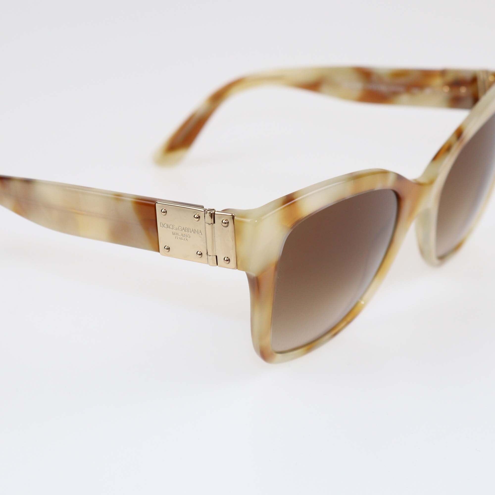 Dolce & Gabbana Beige/Brown Gradient Cat Eye Sunglasses Womens Dolce & Gabbana 