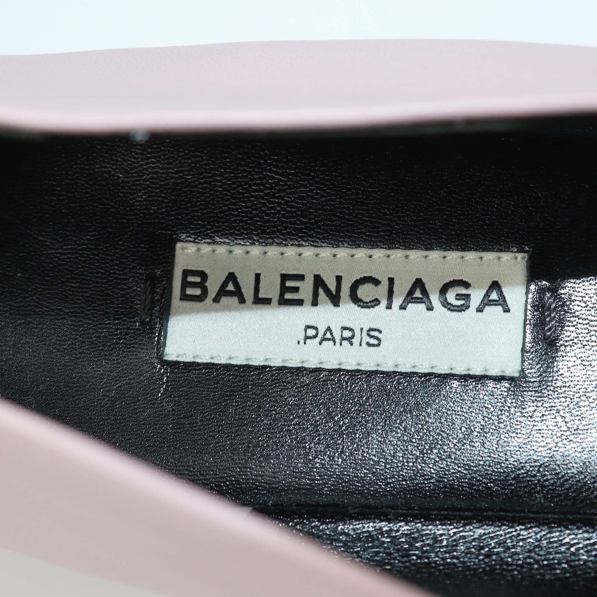 Balenciaga Pink Leather Studded Ballet Flats