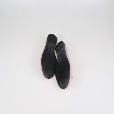 Balenciaga Pink Leather Studded Ballet Flats