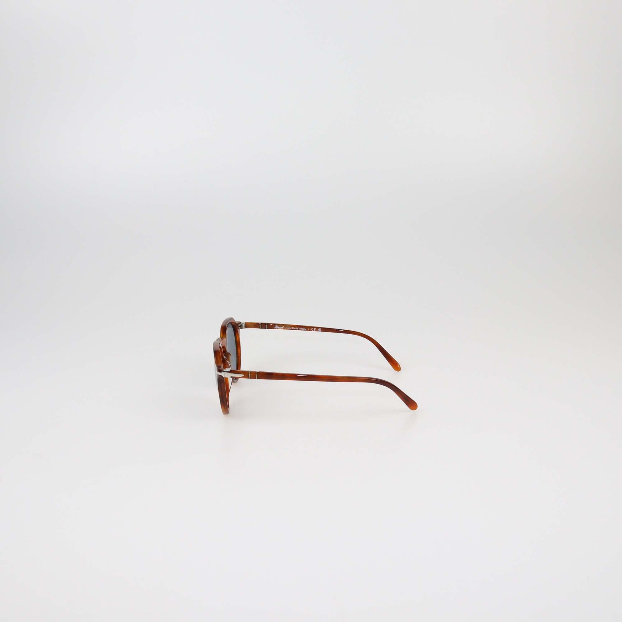 Persol Brown/Light Blue Round Sunglasses Womens Persol 