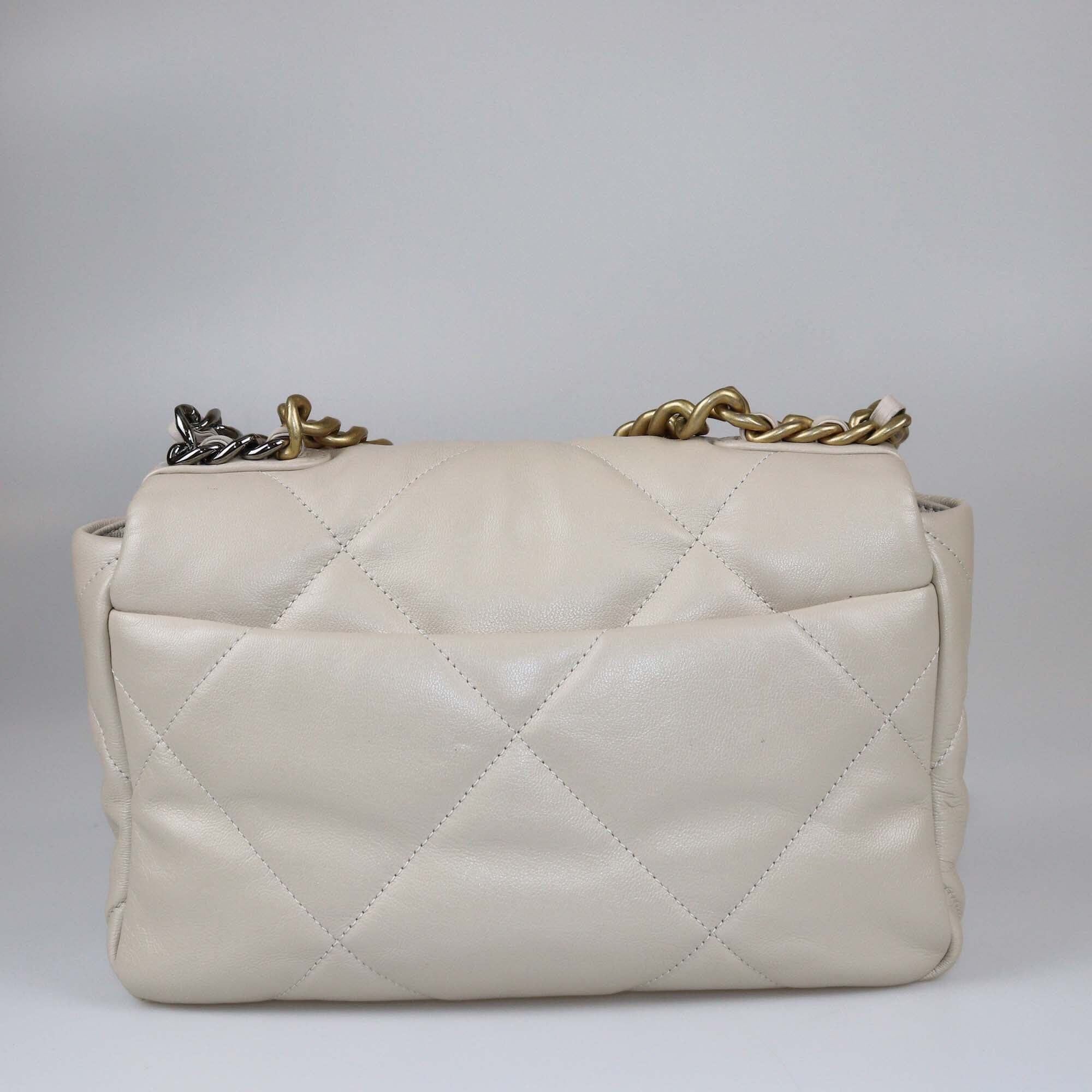 Chanel Light Beige Medium 19 Flap Bag Bags Chanel 