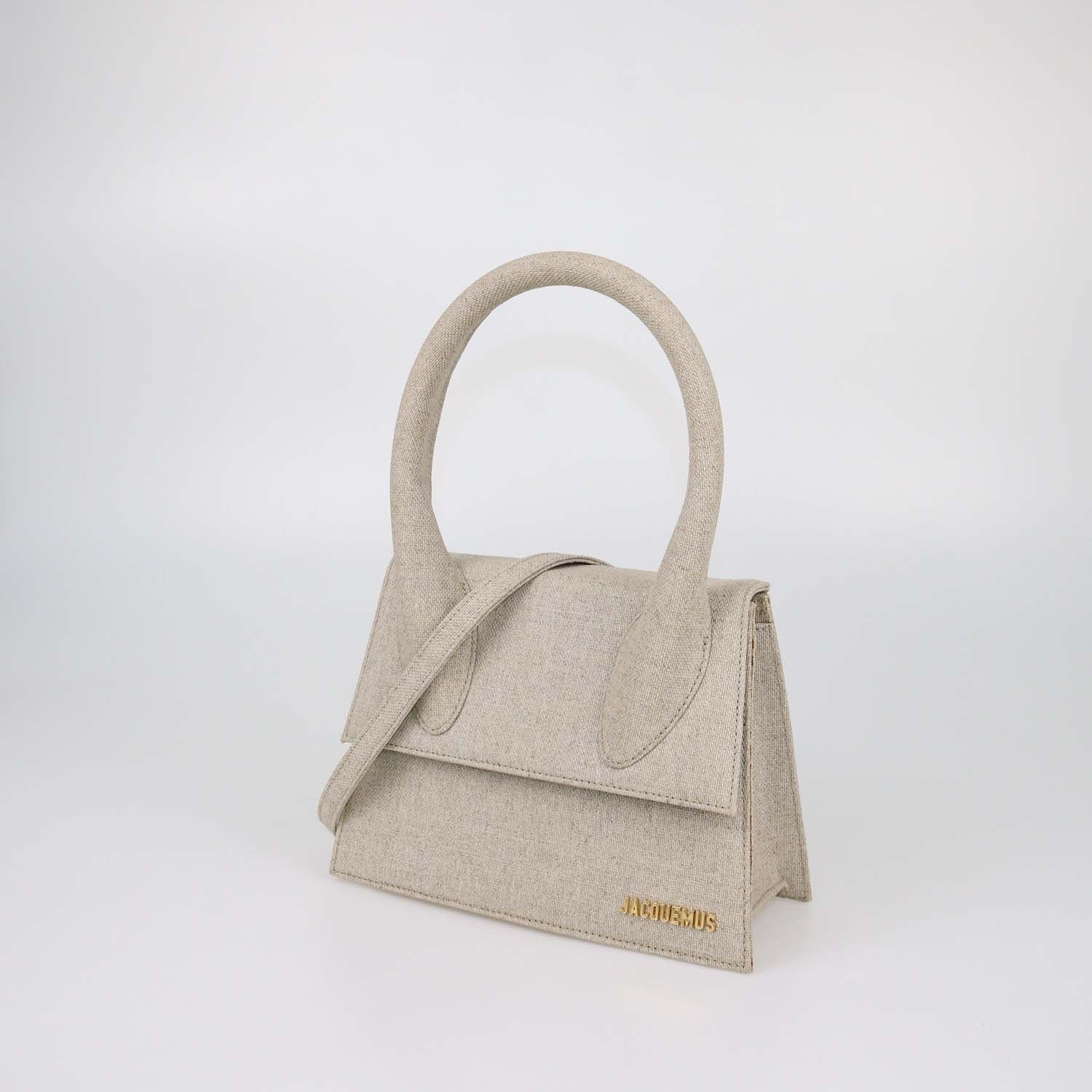 Jacquemus Beige Canvas Grand Le Chiquito Top Handle Bag